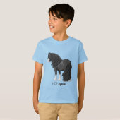 Ik hou van Black Gypsy Vanner Draft Horses T-shirt (Voorkant volledig)