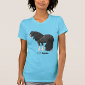 Ik hou van Black Gypsy Vanner Draft Horses T-shirt (Voorkant)
