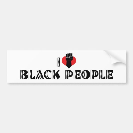 Ik hou van Black People Bumpersticker (Voorkant)