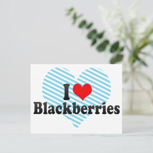 Ik hou van Blackberries Briefkaart (Staand voorkant)