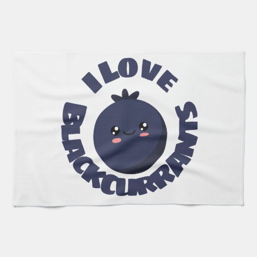 Ik hou van Blackcurrant Kitchen Towel Theedoek (Horizontaal)