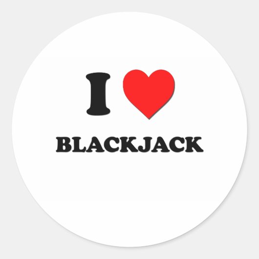 Ik hou van blackjack ronde sticker (Voorkant)