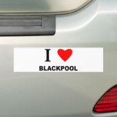 Ik hou van Blackpool. Bumpersticker (Op auto)