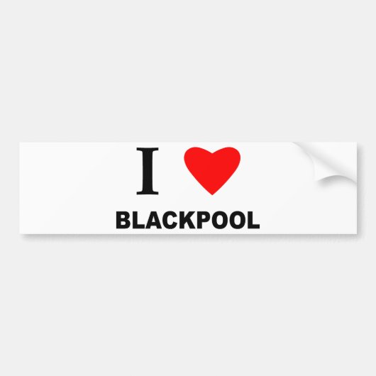 Ik hou van Blackpool. Bumpersticker (Voorkant)