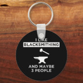 Ik hou van Blacksmithing en misschien 3 mensen Sleutelhanger (Voorkant)