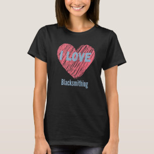 Ik hou van Blacksmithing Heart Afbeelding Hobby of T-shirt