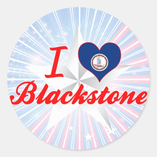 Ik hou van Blackstone, Virginia Ronde Sticker (Voorkant)