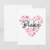Ik hou van Blake - harten voor Blake Bedankkaart (Voorkant / Achterkant)