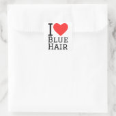 Ik hou van blauw haar vierkante sticker (Tas)