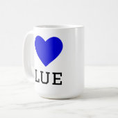 Ik hou van blauw koffiemok (Voorkant links)