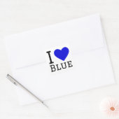 Ik hou van blauw vierkante sticker (Envelop)