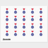Ik hou van Blauwe bessen Ronde Sticker (Vel)