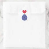 Ik hou van Blauwe bessen Ronde Sticker (Tas)