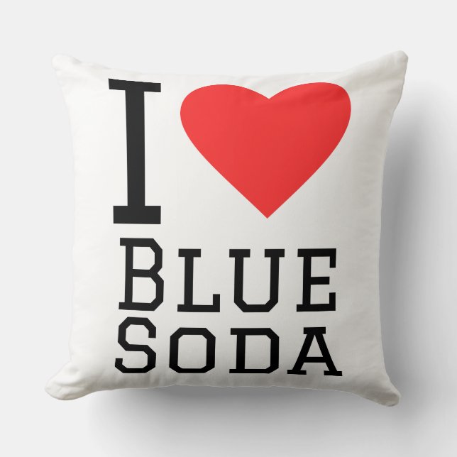 Ik hou van blauwe frisdrank kussen (Voorkant)