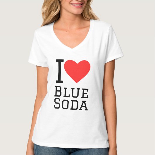 Ik hou van blauwe frisdrank t-shirt (Voorkant)