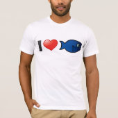 Ik hou van blauwe papegaaivissen t-shirt (Voorkant)