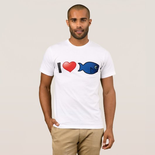 Ik hou van blauwe papegaaivissen t-shirt (Voorkant volledig)