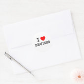 Ik hou van blauwe plekken ronde sticker (Envelop)