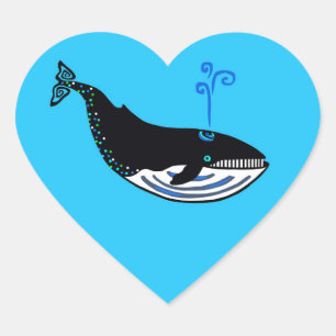 Ik hou van blauwe vinvissen- Wildlife krijger -Nat Hart Sticker