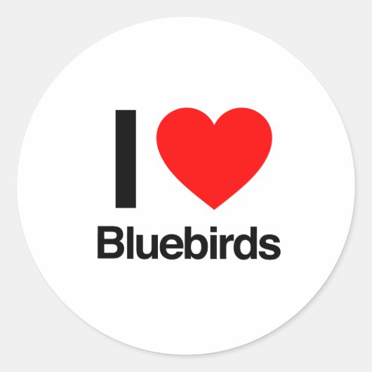 Ik hou van blauwe vogels ronde sticker (Voorkant)