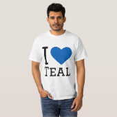 Ik hou van blauwgroen t-shirt (Voorkant volledig)