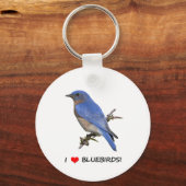 Ik hou van blauwvogels sleutelhanger (Voorkant)