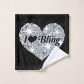 Ik hou van Bling 3-puntenhanddoekset Bad Handdoek (Wasdoekje)