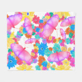 Ik hou van bloemen. vlinderdroom fleece deken (Voorkant (Horizontaal))