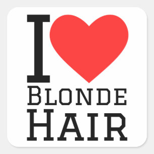Ik hou van blond haar vierkante sticker