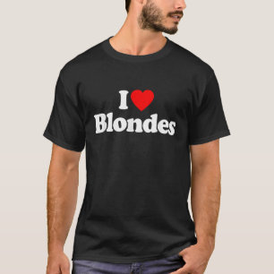 Ik hou van blondines Hart 70s 80s 90s kleding midd T-shirt