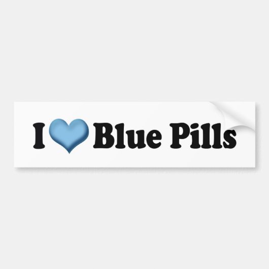 Ik hou van Blue Pills Bumpersticker (Voorkant)