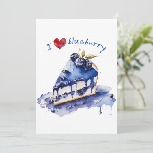 Ik hou van Blueberry TShirt, Blueberry Cake Waterv Aankondiging (Staand voorkant)