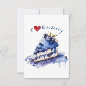 Ik hou van Blueberry TShirt, Blueberry Cake Waterv Bedankkaart (Voorkant)