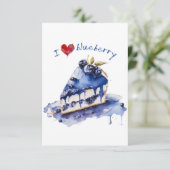 Ik hou van Blueberry TShirt, Blueberry Cake Waterv Bedankkaart (Staand voorkant)