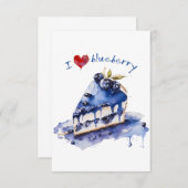 Ik hou van Blueberry TShirt, Blueberry Cake Waterv Bedankkaart (Voorkant / Achterkant)