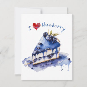 Ik hou van Blueberry TShirt, Blueberry Cake Waterv Bedankkaart