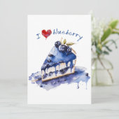 Ik hou van Blueberry TShirt, Blueberry Cake Waterv Feestdagenkaart (Staand voorkant)