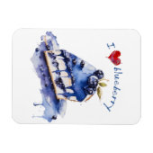 Ik hou van Blueberry TShirt, Blueberry Cake Waterv Magneet (Horizontaal)