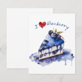Ik hou van Blueberry TShirt, Blueberry Cake Waterv Notitiekaartje (Voorkant / Achterkant)