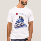 Ik hou van Blueberry TShirt, Blueberry Cake Waterv T-shirt (Voorkant)