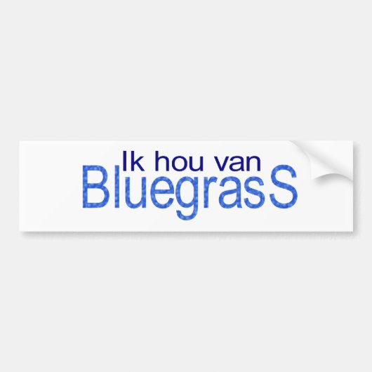 Ik hou van Bluegrass Bumpersticker (Voorkant)
