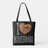 Ik hou van Bluegrass geel Sinaasappel Mandala hart Tote Bag (Achterkant)