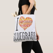 Ik hou van Bluegrass geel Sinaasappel Mandala hart Tote Bag (Dichtbij)