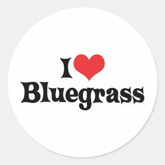 Ik hou van Bluegrass Music Ronde Sticker (Voorkant)