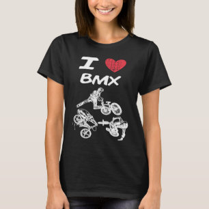 Ik hou van BMX een grote passie of hobby idee T-shirt