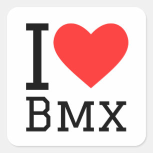 Ik hou van bmx vierkante sticker