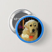 Ik hou van Bob de hond. Ronde Button 5,7 Cm (Voorkant /achterkant)