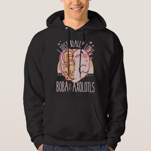 Ik hou van Boba en Axolotl Hoodie (Voorkant)