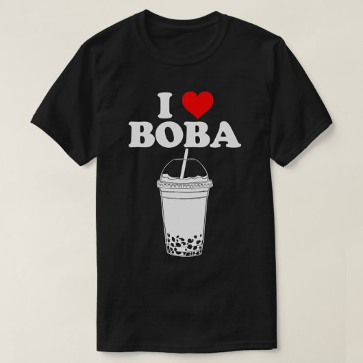 Ik hou van Boba Tea grappige Bubble Tea Ik hart Bo T-shirt (Design voorkant)