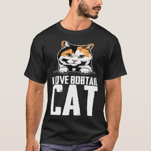 Ik hou van bobtail kat t-shirt (Voorkant)